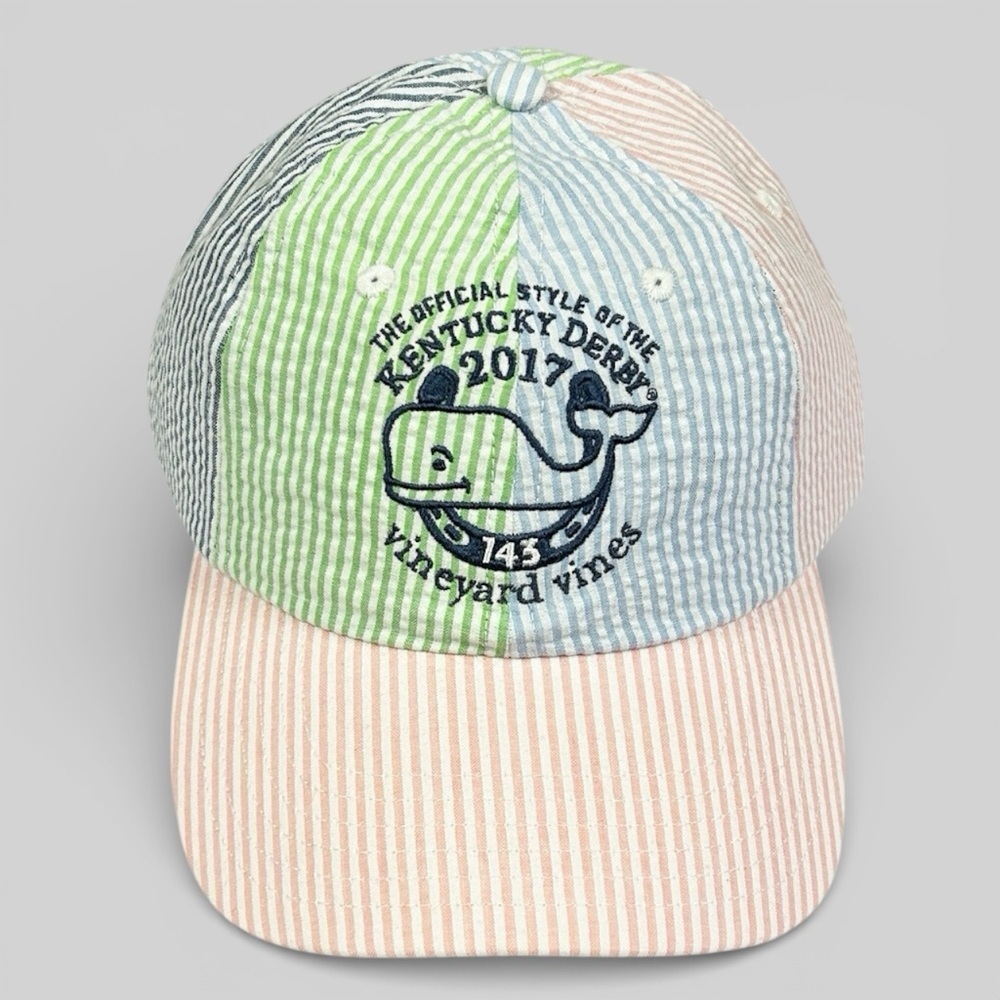 Vineyard Vines 2017 Kentucky Derby 143 seersucker adult baseball cap NWT